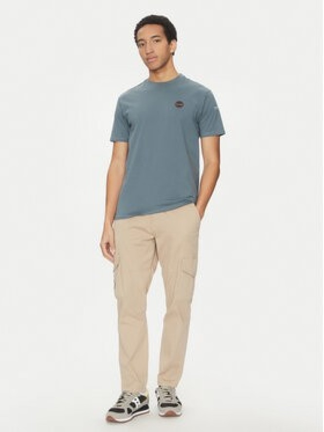 Napapijri T-Shirt S-Badge NP0A4I3N Niebieski Regular Fit