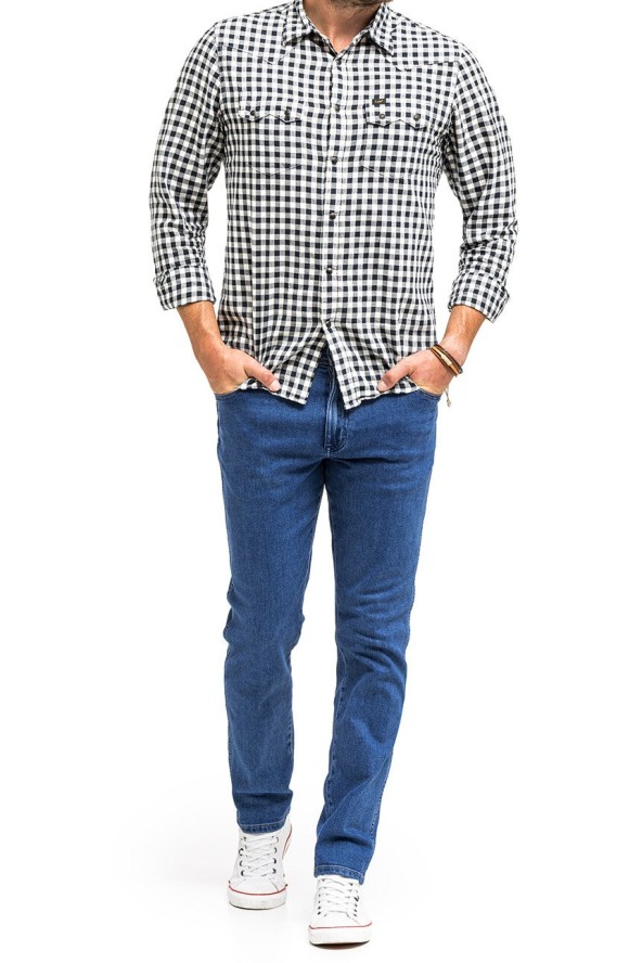 WRANGLER TEXAS SLIM MĘSKIE SPODNIE JEANSOWE THE STONE RIDE W12SYI39U 112145803