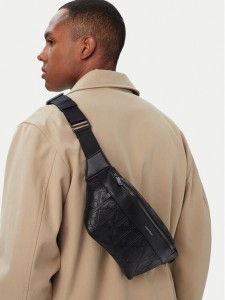 Calvin Klein Nerka Emblem Aop Deboss Waistbag LV04D3564G Czarny