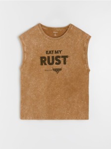 Bawełniana koszulka boxy z nadrukiem Disney Cars - brązowy