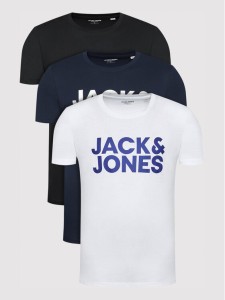 Jack & Jones Komplet 3 t-shirtów Corp Logo 12191762 Kolorowy Regular Fit