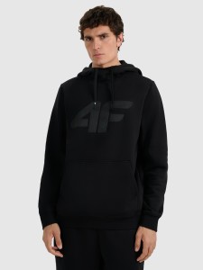 4F Bluza dresowa nierozpinana z kapturem męska - czarna XL