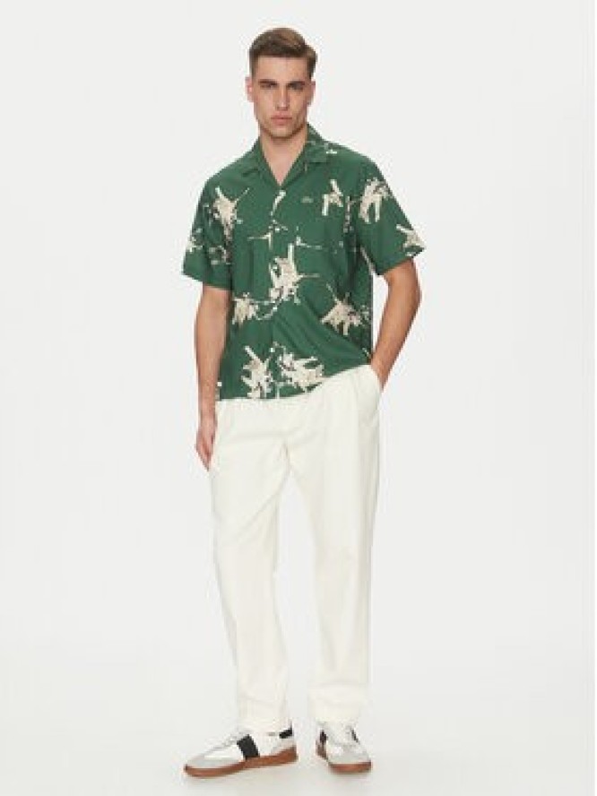 Lacoste Koszula CH0113 Zielony Relaxed Fit