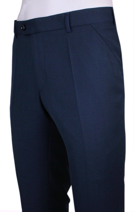 Eleganckie Spodnie, Garniturowy Krój - Casino - Granatowe