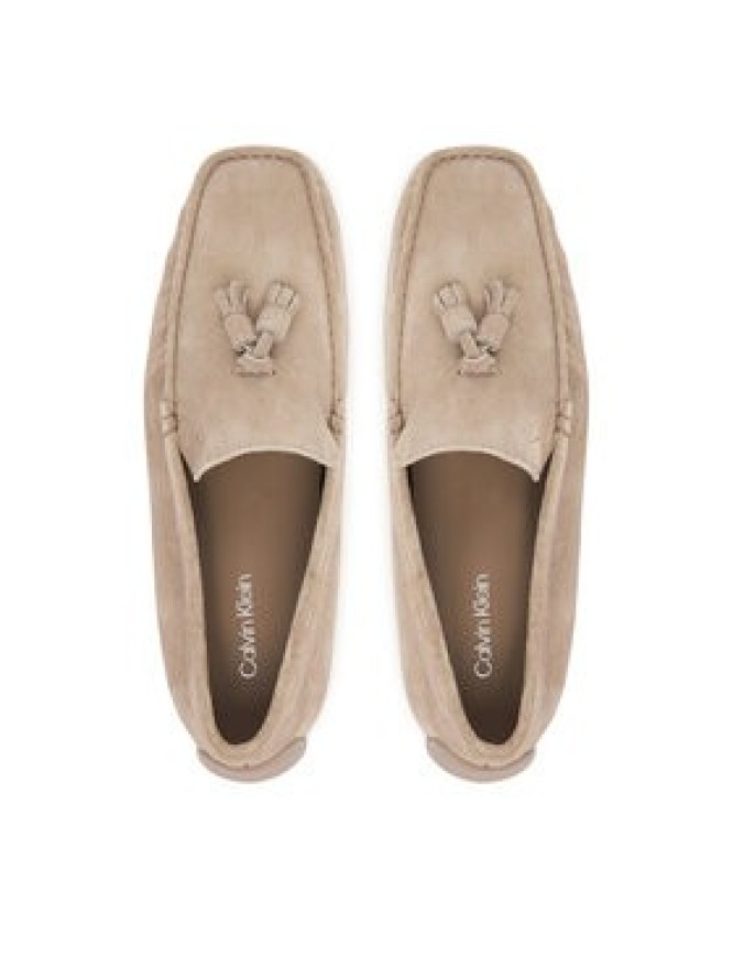 Calvin Klein Mokasyny Driver Tassels Su HM0HM02028 Beżowy