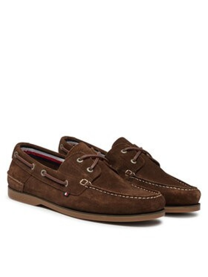 Tommy Hilfiger Półbuty Th Boat Shoe Core Suede FM0FM05387 Brązowy
