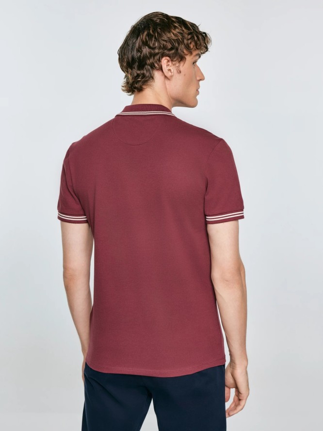Koszulka męska polo bordowa Poller 604