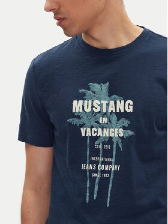 Mustang T-Shirt Austin 1016490 Granatowy Regular Fit