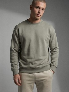 Bluza crewneck basic - zielony