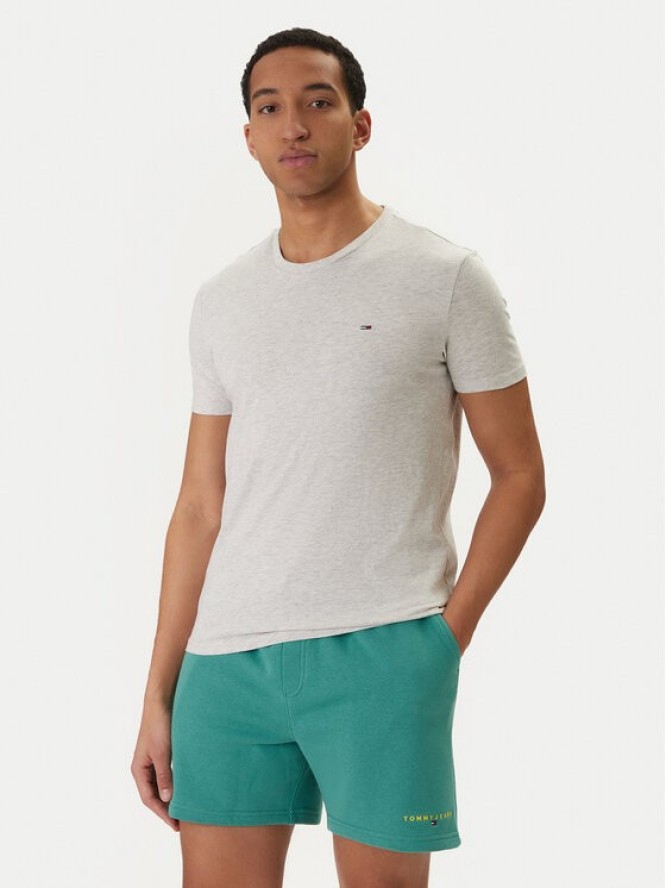 Tommy Jeans T-Shirt DM0DM20363 Szary Slim Fit