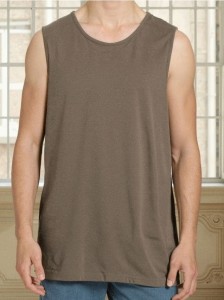 Bawełniany tank top basic - brązowy