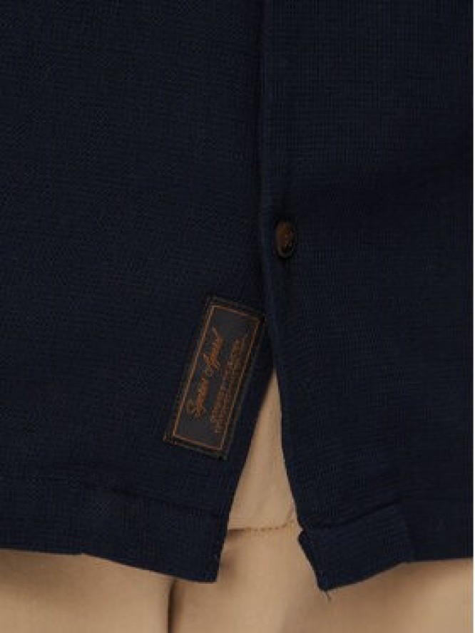 Jack & Jones Koszula Global Waffle Resort 12295551 Granatowy Relaxed Fit