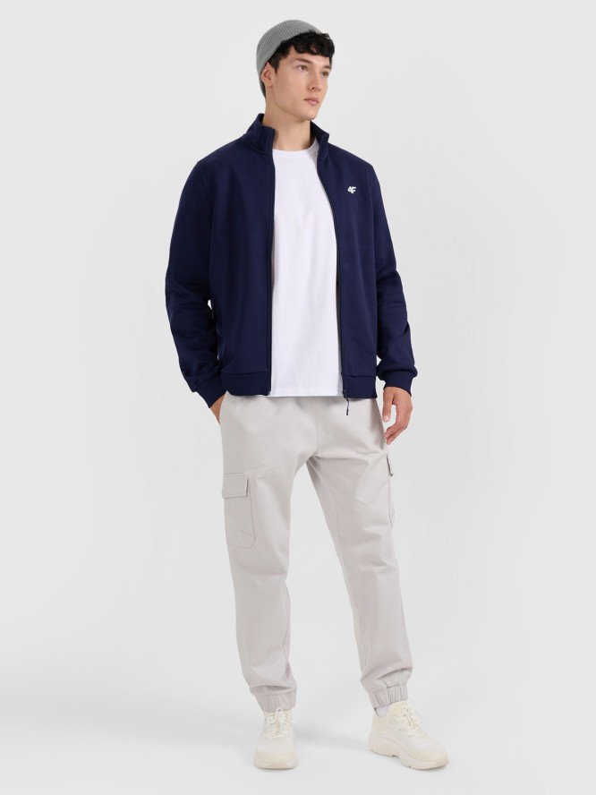 4F Bluza dresowa rozpinana bez kaptura męska - granatowa M