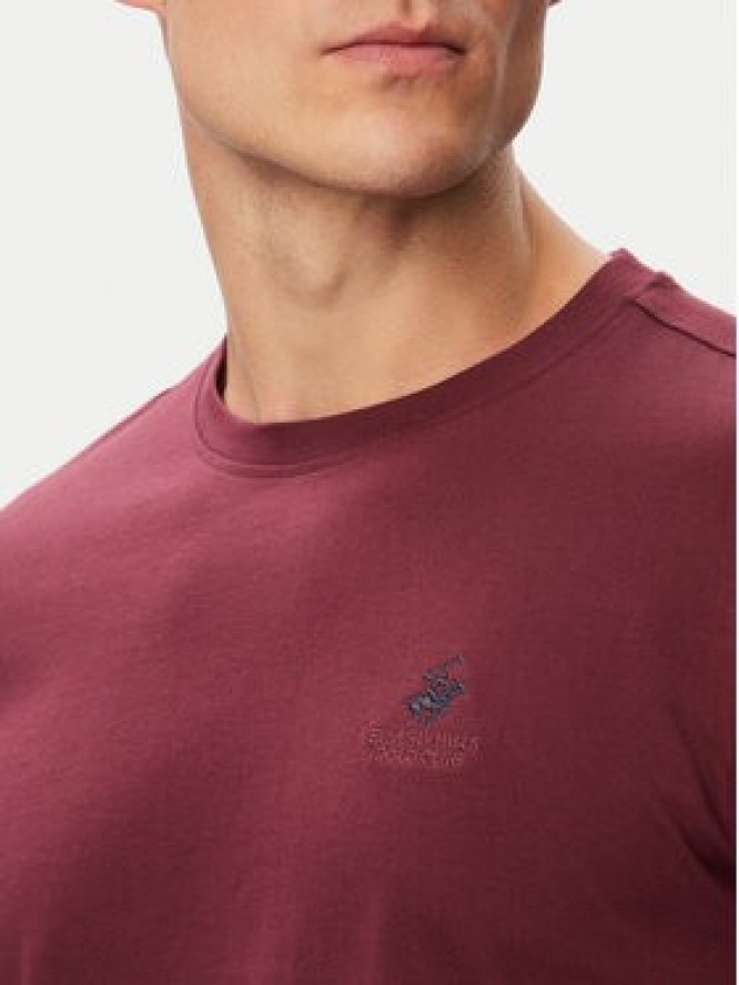 Beverly Hills Polo Club T-Shirt P-SS26M-TS41740FIG Bordowy Regular Fit