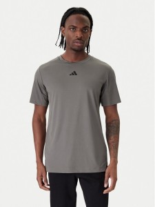adidas Koszulka techniczna D4T PrimeLift 3 Stripes KE9936 Szary Regular Fit