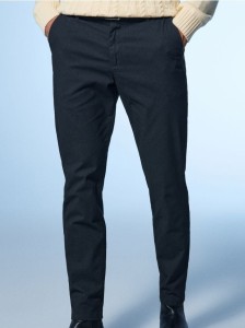 Eleganckie spodnie chino z paskiem - granatowy