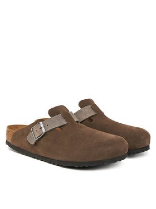 Birkenstock Klapki Boston zamsz 1029210 Brązowy