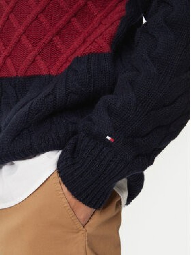 Tommy Hilfiger Sweter MW0MW36546 Granatowy Regular Fit