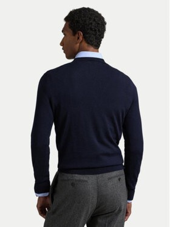 Polo Ralph Lauren Sweter 710946143001 Granatowy Slim Fit