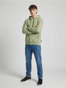 Bluza z kapturem z domieszką bawełny - zielony