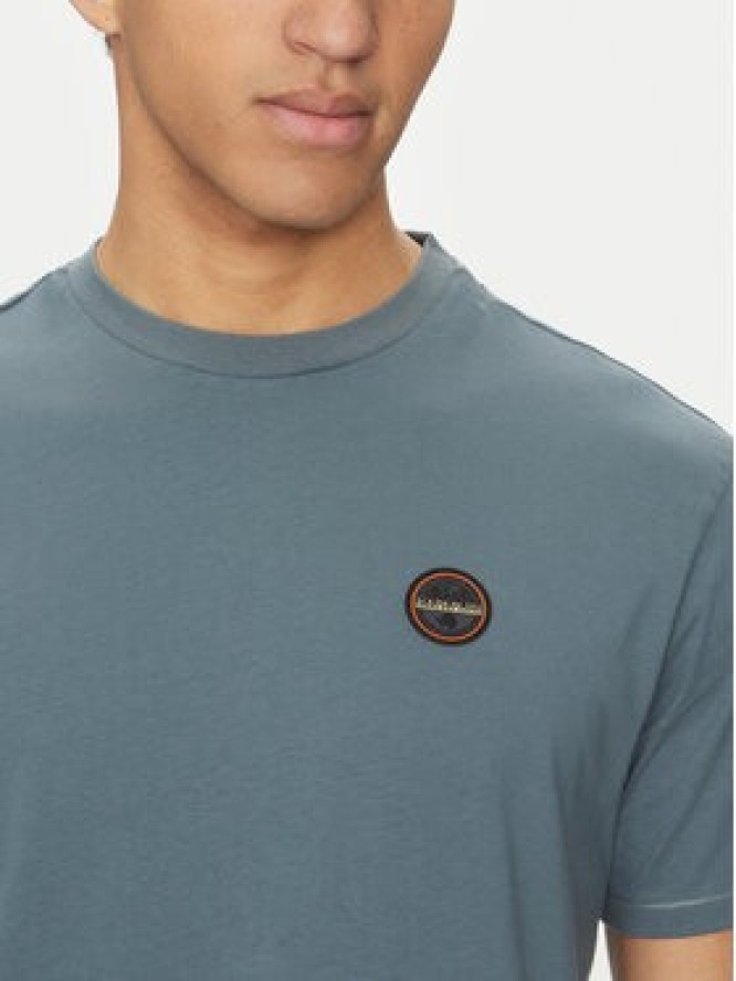 Napapijri T-Shirt S-Badge NP0A4I3N Niebieski Regular Fit