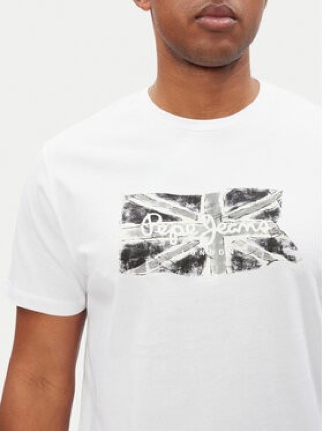Pepe Jeans T-Shirt Flag PM509720 Biały Regular Fit