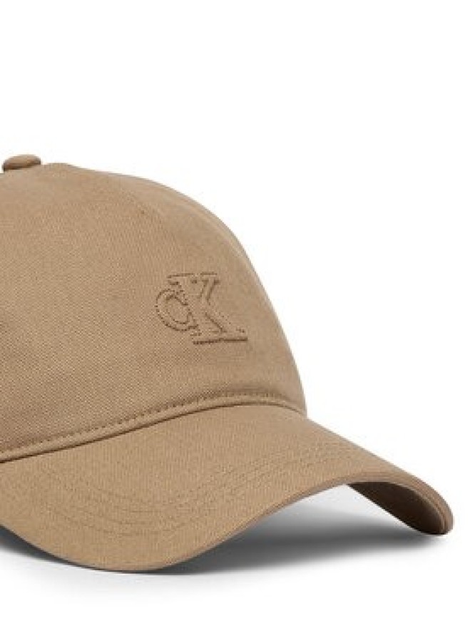 Calvin Klein Czapka z daszkiem Monogram Deboss Canvas Baseball LV04G5027G Beżowy