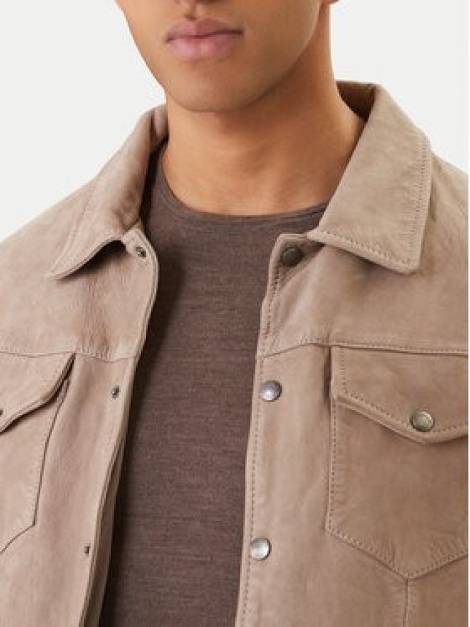 Milestone Kurtka skórzana Valerio 612205 60790 Beżowy Regular Fit