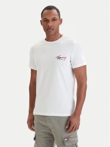 Tommy Jeans T-Shirt DM0DM22538 Biały Slim Fit