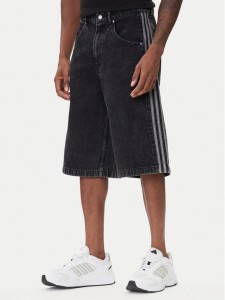 adidas Szorty jeansowe adicolor Denim Firebird JC6719 Czarny Loose Fit