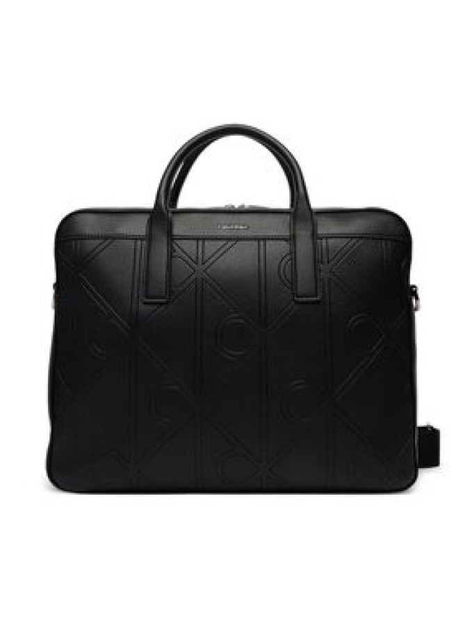 Calvin Klein Torba na laptopa Emblem Aop Emboss Commuter LV04D3329G Czarny