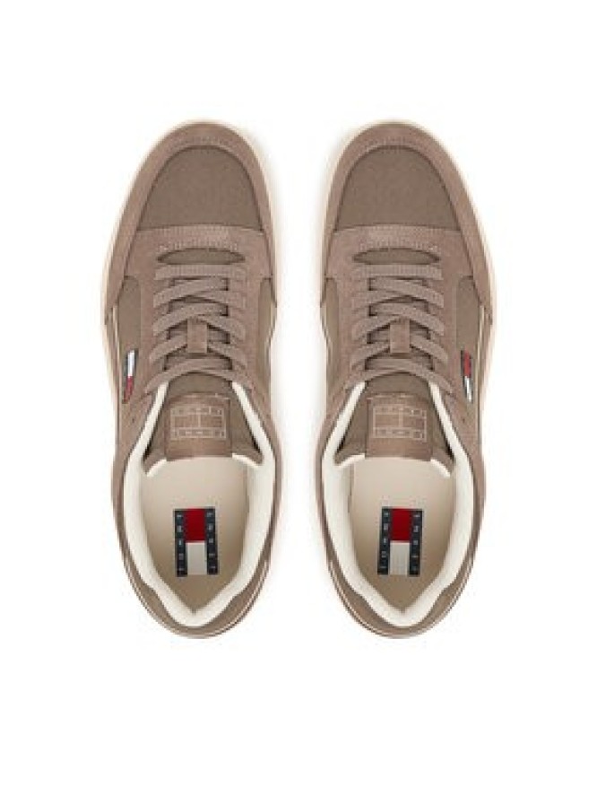 Tommy Jeans Sneakersy Canvas Leather Cupsole Trainers EM0EM01680 Brązowy