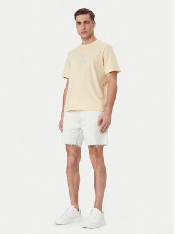 Calvin Klein Jeans T-Shirt Hero Monologo LV04RB862G Żółty Regular Fit
