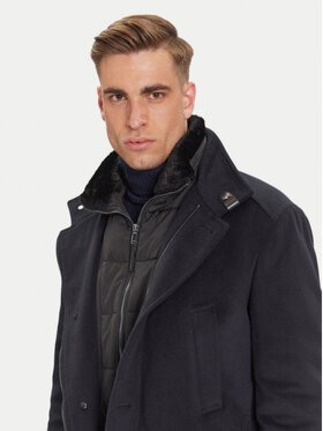 JOOP! Płaszcz wełniany 17 JO-48Gary 30048807 Granatowy Regular Fit