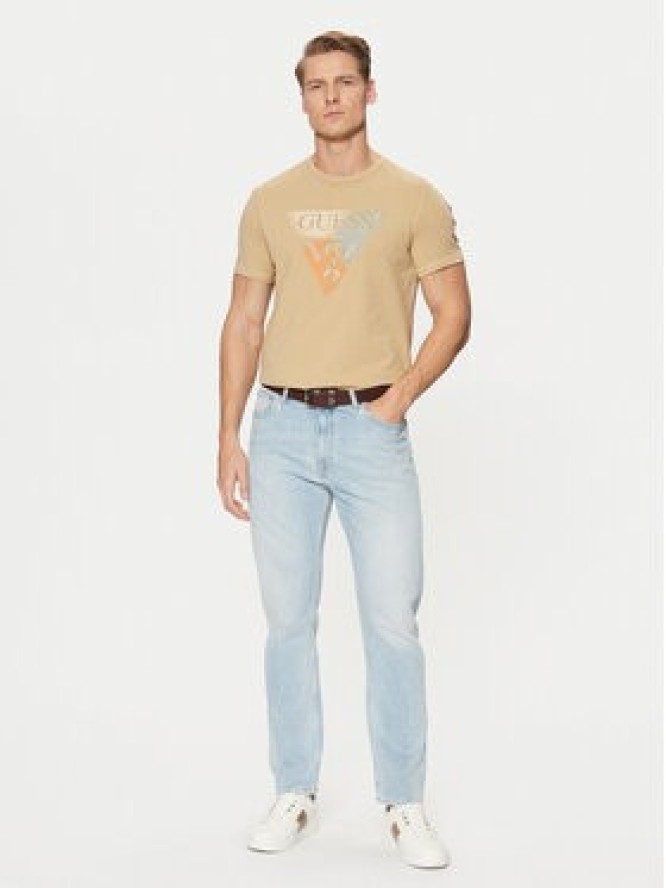 Guess T-Shirt M5RI14 J1314 Beżowy Slim Fit
