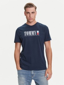 Tommy Jeans T-Shirt Dna Flag DM0DM21941 Granatowy Regular Fit