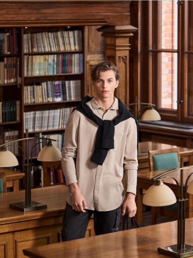 Koszula z wiskozą - beżowy