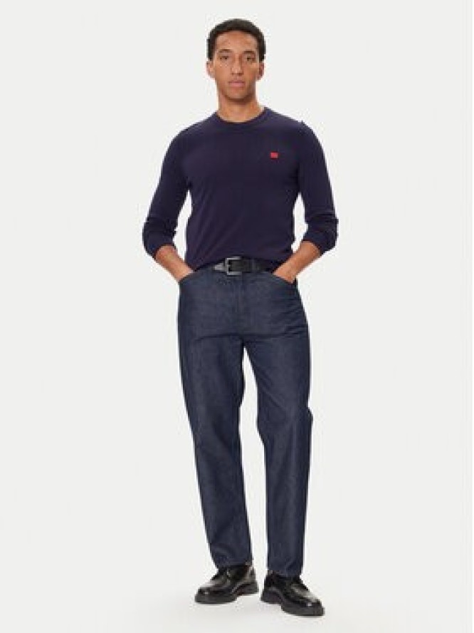 HUGO Sweter San Cassius-C1 50475083 Granatowy Regular Fit