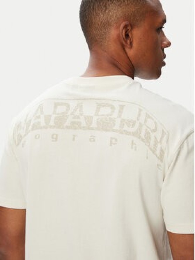 Napapijri T-Shirt Yourte NP0A8AU2 Kremowy Relaxed Fit