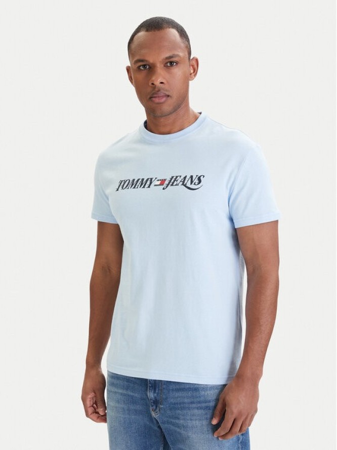 Tommy Jeans T-Shirt DM0DM22548 Błękitny Regular Fit