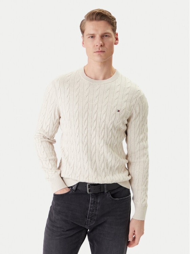 Tommy Hilfiger Sweter MW0MW33132 Beżowy Regular Fit