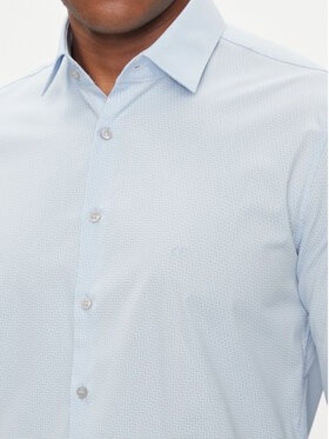 Calvin Klein Koszula Geometric Print K10K112609 Niebieski Slim Fit