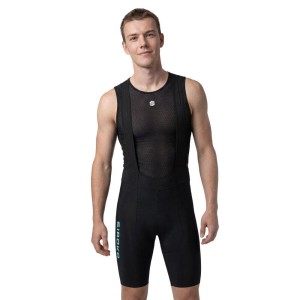 Męskie spodenki rowerowe z szelkami Siroko BX Neon Riders Black