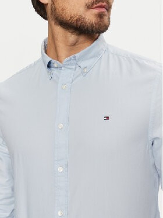 Tommy Hilfiger Koszula Flex Dobby MW0MW37578 Błękitny Slim Fit