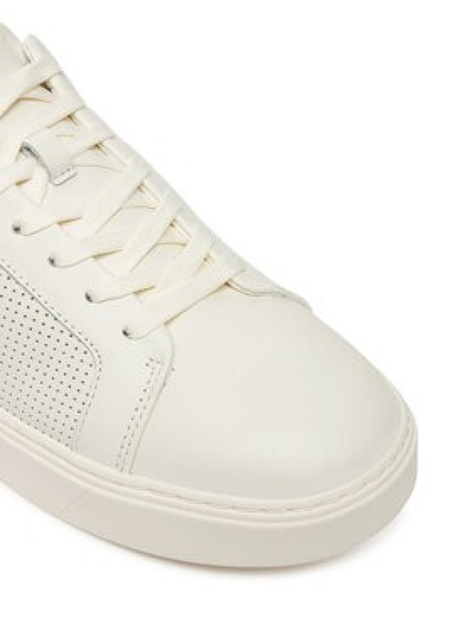 Calvin Klein Sneakersy Clean Cup Low Laceup Perf Lth HM0HM01870 Biały