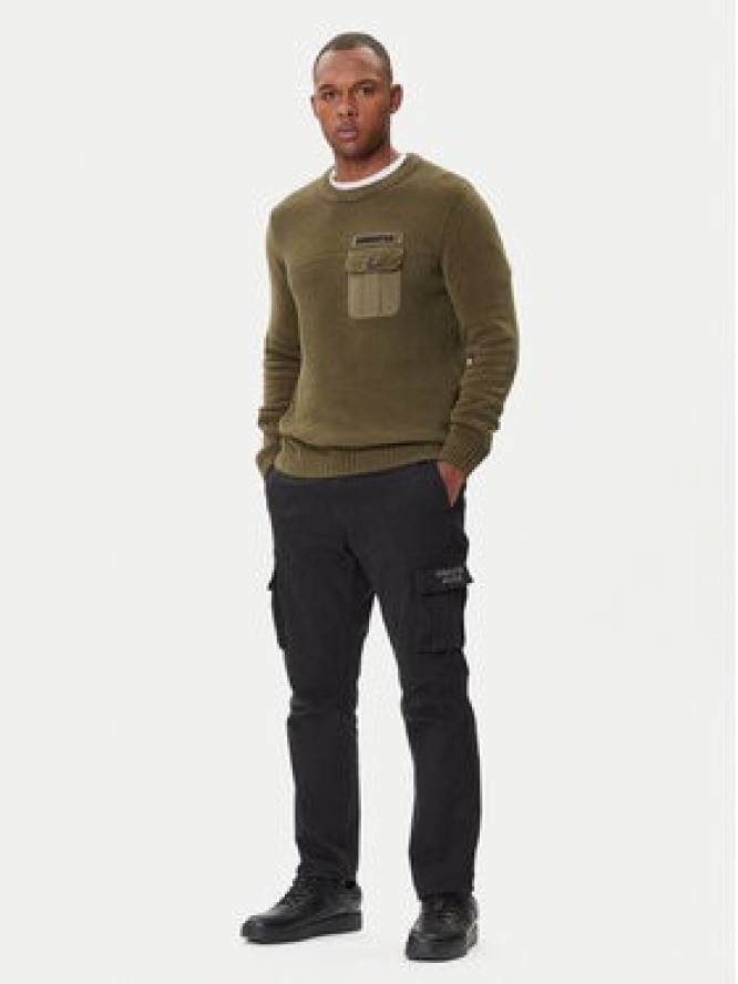 Aeronautica Militare Sweter 252MA1573UL00539 Zielony Regular Fit