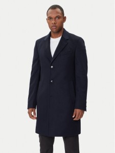 BOSS Płaszcz wełniany Hyde 50549187 Granatowy Slim Fit