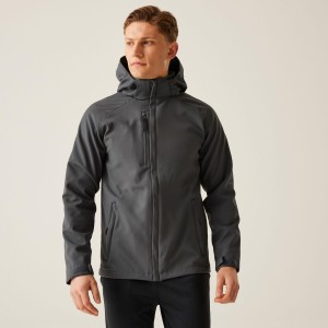 Męska kurtka z kapturem z podszewką softshell z odstraszaczem