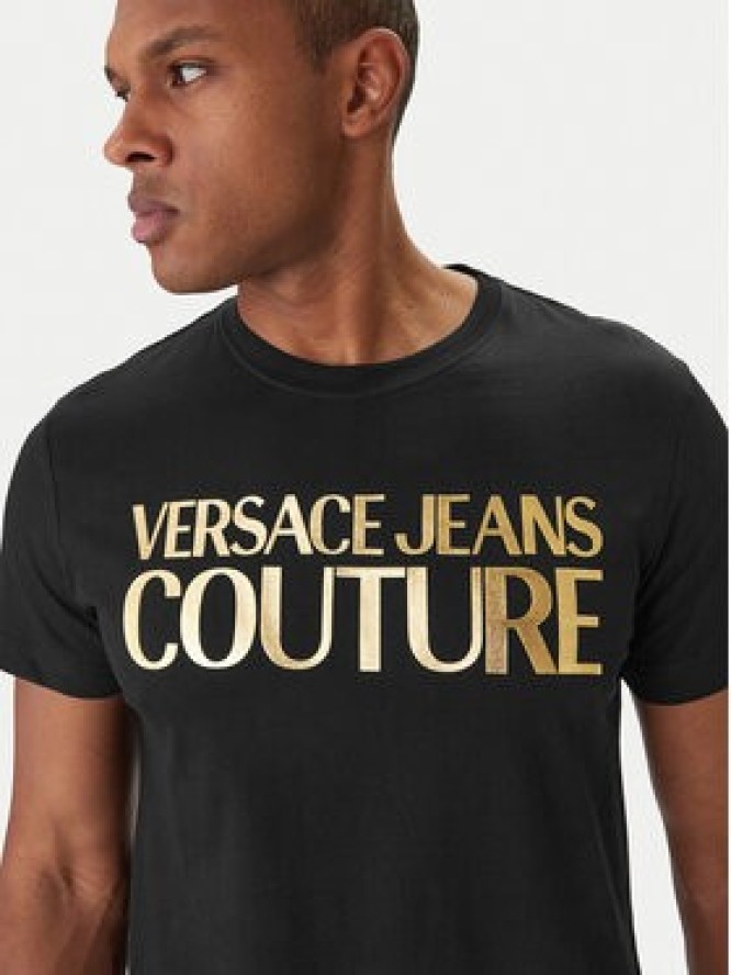 Versace Jeans Couture T-Shirt 80GAHT00 CJ00T Czarny Regular Fit