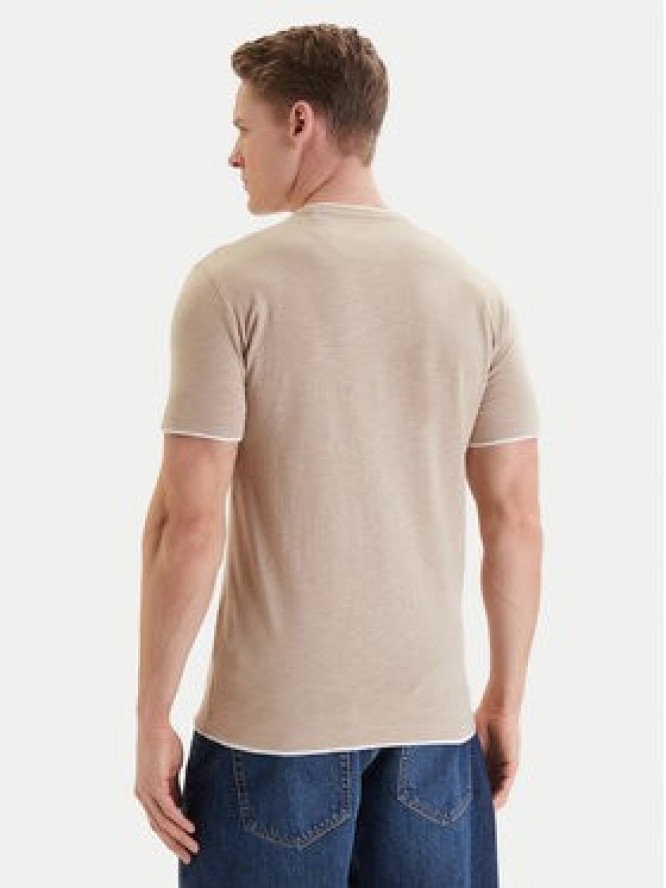 Guess T-Shirt F6GI06 K6XN4 Beżowy Slim Fit